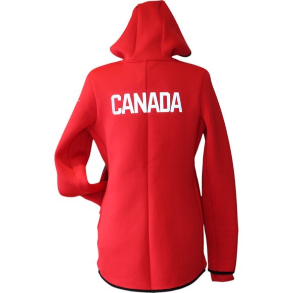 Nike Therma-Fit CANADA Jacket Medium Thumbholes Red Zipper Front Pockets d224 - Picture 4 of 11